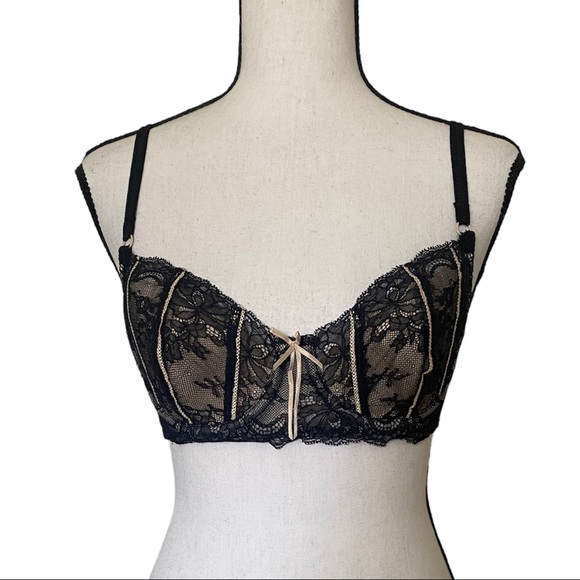 DKNY Black Lace Bustier Bra